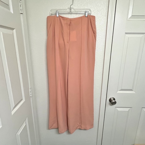 Diane Von Furstenberg Kiersten Coraldust Wide Leg Trousers Pant NWT Size 14 - Picture 2 of 10